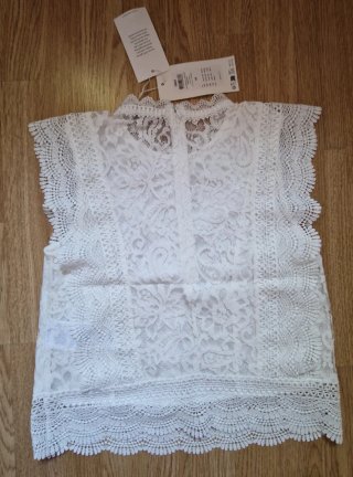 ONLY Top de encaje blanco XS | Nuevo con etiqueta