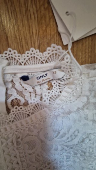 ONLY Top de encaje blanco XS | Nuevo con etiqueta
