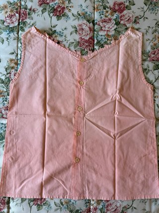 Top vintage bordado rosa