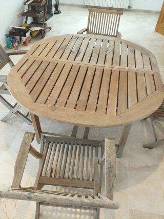 Mesa extensible teka y 4 sillas