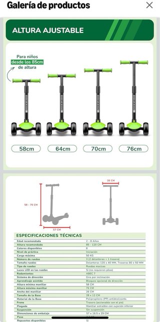 Patinete Sawyer Ruedas LED Ajustable