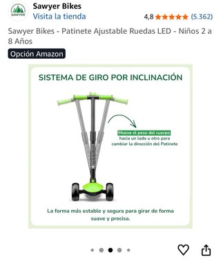 Patinete Sawyer Ruedas LED Ajustable
