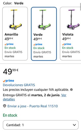 Patinete Sawyer Ruedas LED Ajustable