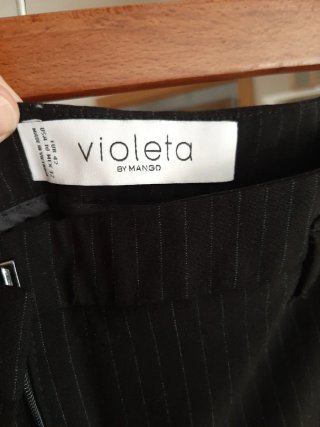 Pantalón de vestir rayas mujer gris marengo