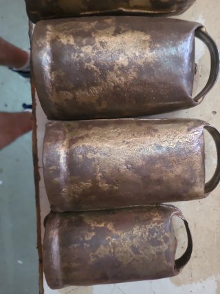 Lote 5 Cencerros Antiguos de Bronce