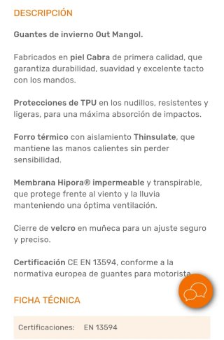 Guantes Moto Invierno OUT Mangol T.L
