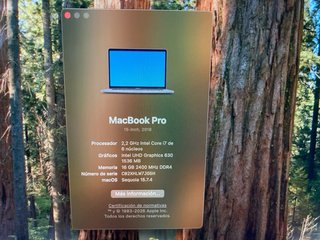 Macbook pro 15” touch bar i7 6cores 16 ram