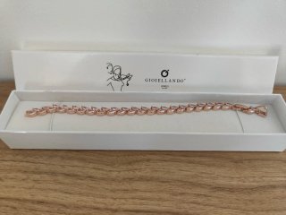 Bracciale donna dorato rosa con zirconi