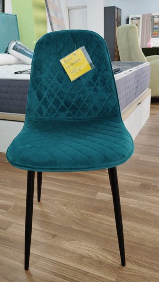 Silla Terciopelo Agua Marina
