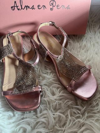 Sandalias Alma en Pena rosas y plateadas