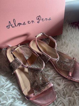 Sandalias Alma en Pena rosas y plateadas