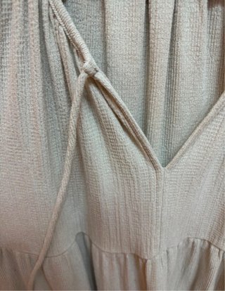 Vestido beige manga larga talla única