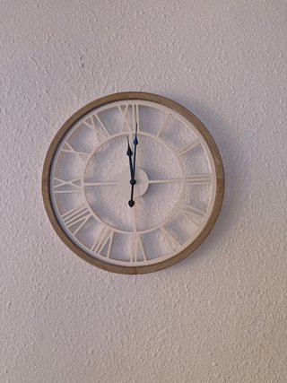 Reloj de Pared Blanco y Marrón