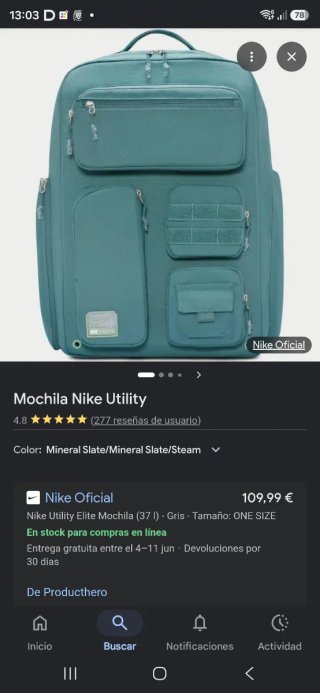 Mochila Nike Utility 2.0 Azul