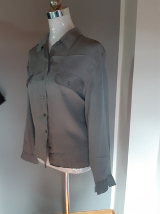 Camicia stile militare/utility grigio fango
