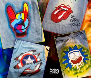 diseño y pintura sobre ropa y tenis