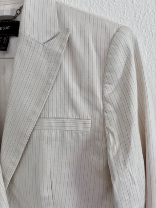 Mango Suit Blazer Blanco+Delicadas Rayas Talle 38