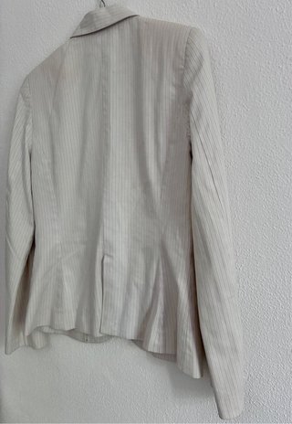 Mango Suit Blazer Blanco+Delicadas Rayas Talle 38