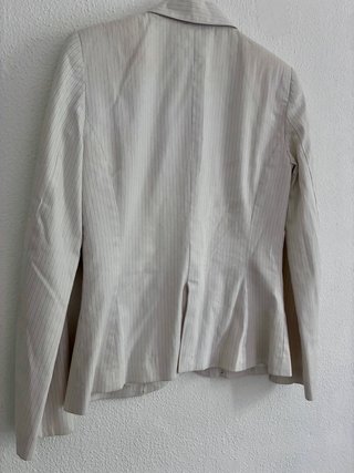 Mango Suit Blazer Blanco+Delicadas Rayas Talle 38