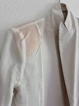 Mango Suit Blazer Blanco+Delicadas Rayas Talle 38