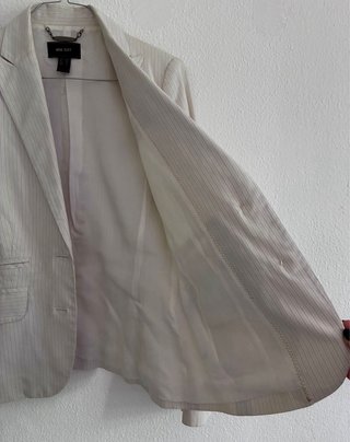 Mango Suit Blazer Blanco+Delicadas Rayas Talle 38