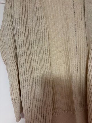 Chaqueta cardigan beige con brillos L