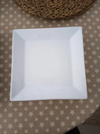 Vajilla porcelana blanca cuadrada