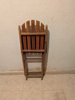 4 Sillas de madera plegables