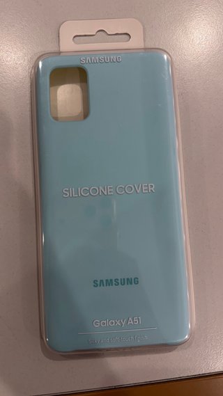 Custodia in silicone blu originale per Samsung Galaxy A51
