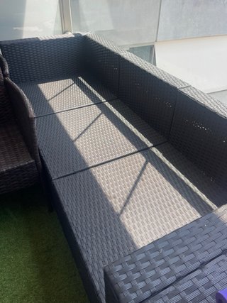 Sillones de exterior ratán marron con mesita