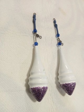 10 Plomos de Pesca Blancos con Purpurina Morada
