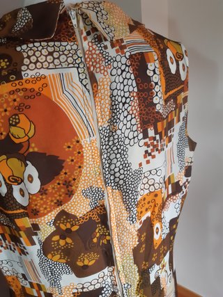 Abito vintage anni '70 fantasia geometrica