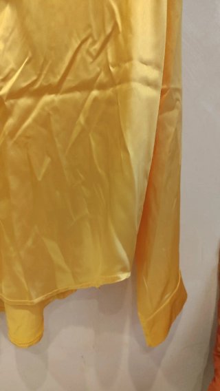 Camicia donna OVS raso effetto seta gialla L