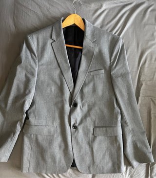 Blazer Zara Slim Fit Gris Hombre t52
