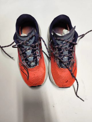 Zapatillas running mujer azul y naranja