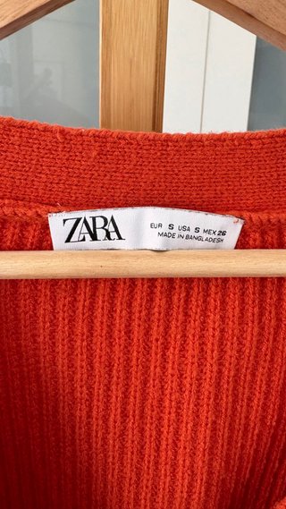 Cárdigan Zara naranja punto