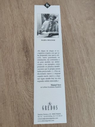 Diccionario del uso del español. María Moliner