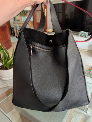 Bolso Purificación García Beige y negro de Piel