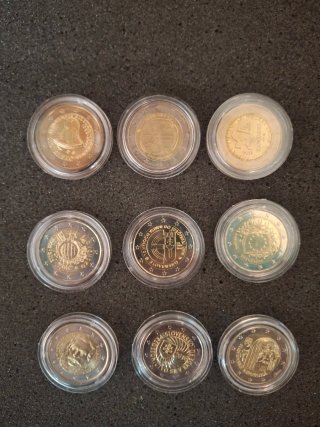 Lote 9 monedas 2€ conmemorativas Eslovaquia