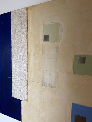 Cuadros modernos beige y azul