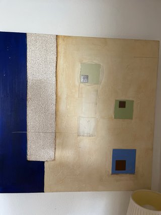 Cuadros modernos beige y azul