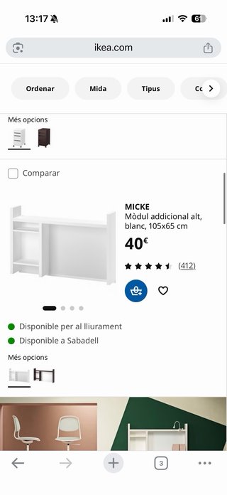Escritorio IKEA MICKE Negro
