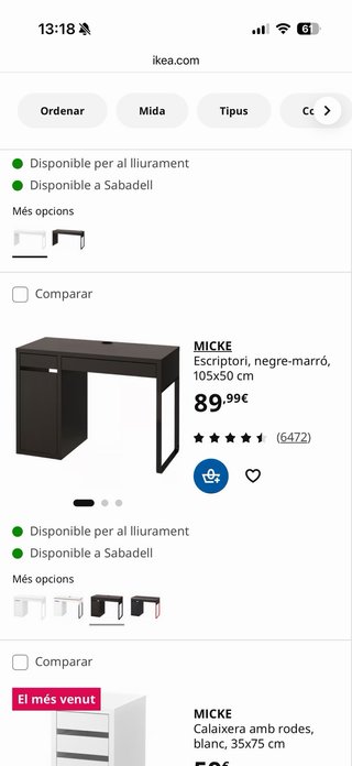 Escritorio IKEA MICKE Negro
