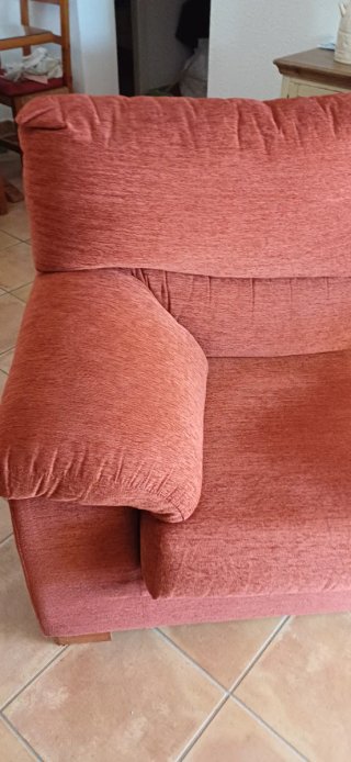 Sofá de 2 plazas tela rosa/rojo