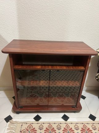 Mueble TV madera y cristal