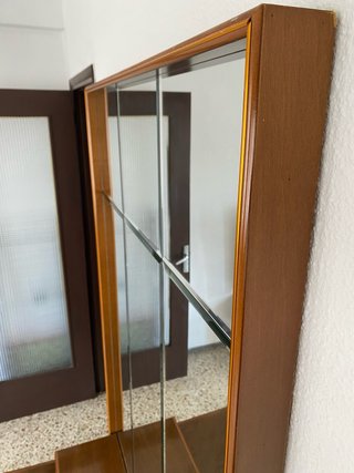 Mueble recibidor madera y espejo