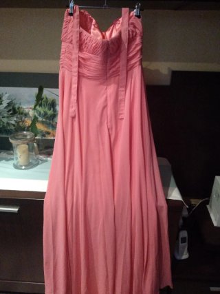Vestido Fiesta Palabra de Honor Coral