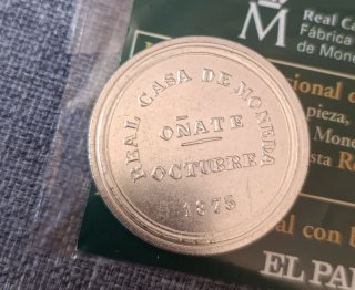 2 Monedas 5 Pesetas I República, Carlos V (replica