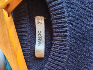 Jersey de rayas azul y marrón
