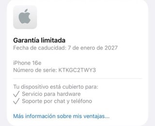 iPhone 16e Apple 100% Capacidad Máxima